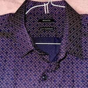Navy Patterned RW&CO Button-Down Shirt Size XL